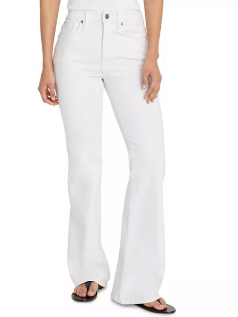 NWT Good American Good Legs Flared Jeans in White Size 12 Retail $168